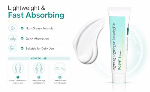 Image of Kozyma Skin Whitening Gel - 20g | Pigmentation Corrector & Dark Spot Remover | With Kojic Acid, Arbutin & Niacinamide | Brightening & Anti-Ageing Gel for All Skin Types
