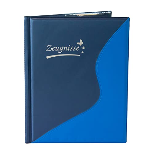 Idena 20103 - Zeugnismappe DIN A4, 12 Hüllen, blau, 1 Stück (blau, Zeugnismappe)