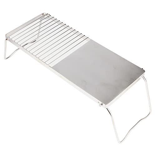 KAKAKE Support de Gril de Camping, Support de Gril portatif de Fonction de Casserole de Plaque frite en Acier Inoxydable pour Le Camping