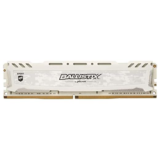 Crucial Ballistix Sport LT BLS8G4D30AESCK 3000 MHz, DDR4, DRAM, Memoria Gamer para ordenadores de sobremesa, 8 GB, CL15 (Blanco)