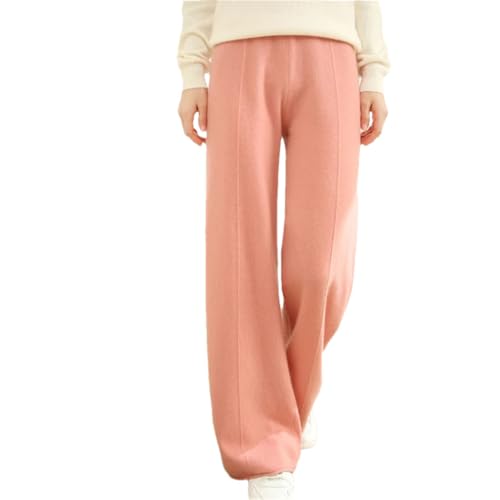 WQZzjm Pantalones Anchos de Lana para Mujer, con Cintura elástica Suave, Informales, de Punto Liso (Talla XL)