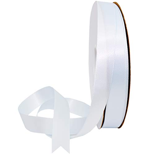 Image of Morex Ribbon 08816 /50-303 Double Face Satin Ribbon, 3 /8 inchx 50 Yd, Blue Vapor