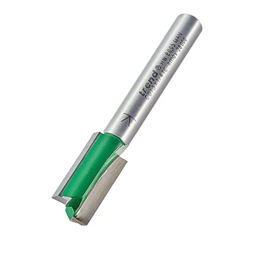 Trend CraftPro Straight Two Flute Router Cutter Bit, 1/4 Inch Shank, 9.5mm Cut Diameter & 19.1mm Cut Length, Tungsten Carbide Tipped, C013X1/4TC