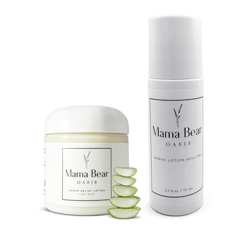Mama Bear Oasis Comfort Bundle – Magnesium Lotion + Roll On Nerve Support | Fast Absorbing, Non-Greasy Relief with Natural Ingredients – Hydrating Cream for Feet, Legs, toes & Nerve Support