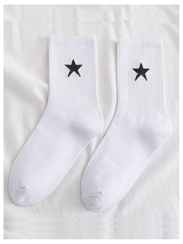 Verdusa Women's 2 Pairs Checkered Mid Calf Socks Vintage Graphic Printed Crew Socks2