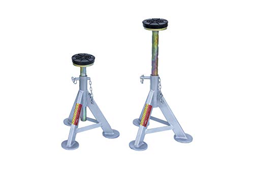 Image of AME INTL 14980 Flat Top Jack Stand with Rubber Cushion (3 Ton 1 Pair),Silver