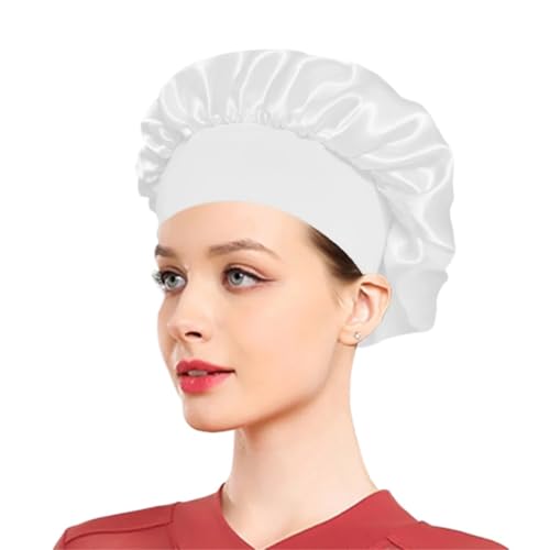 Bonnet de nuit en satin haut de gamme avec large bande élastique