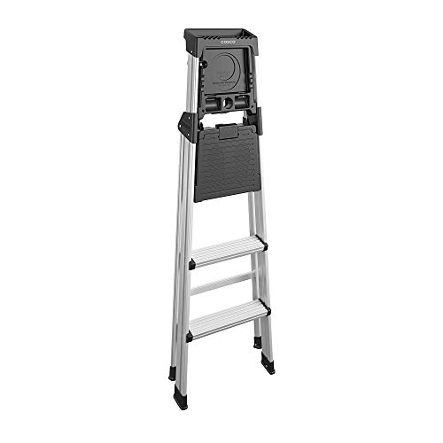 COSCO 20502ABL1E Signature Series Step Ladder, 5ft, Aluminum