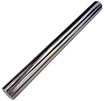 Chef's Checkered Stainless Steel French Rolling Pin Metal Rolling Pin for Baking, Fondant, Pasta, Cookies, Pizza and Dough, Dishwasher Safe.