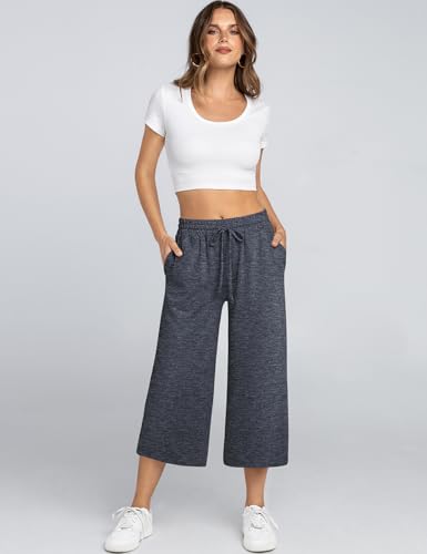 TARSE Women's Summer High Waisted Yoga Capri Pants Plus Size Casual Sport Activewear Capris Sweatpants Loose Fit4