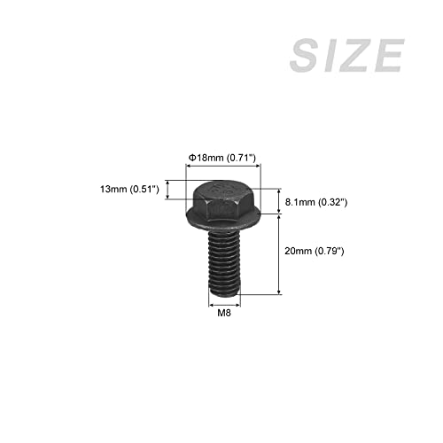 METALLIXITY Flanged Hex Head Bolts (M8x20mm) 20pcs, Hexagon Serrated Flange Bolt Fully Thread Screw - Image 2