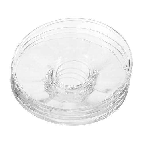 Ciieeo 4pcs Transparent Glass Tea Saucers Plates for Dried Fruits Snacks and Small Cakes Versatile Serving Dish for Ktv Bar and Home Use