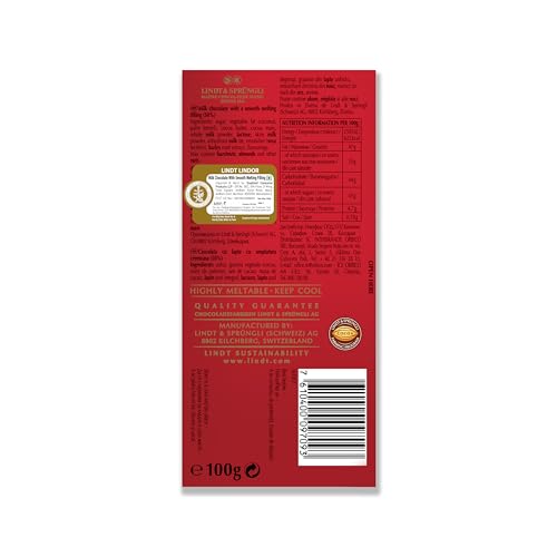 Image of Lindt Lindor Irresistibly Smooth Milk Chocolate, 100 Grams