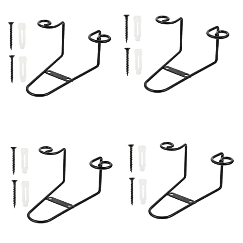 HOODANCOS 4pcs Ceramic Plate Display Stand Rustic Dish Holder Dinner Plate Rack Decorative Home Decor Iron Stand