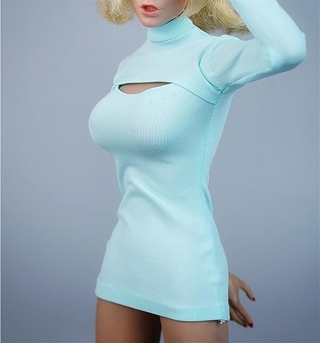 Mini robe tricot bleu 1/6 de haute précision pour figurine