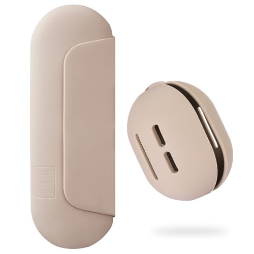 AGIKET 2 IN 1 Silicone Makeup Brush Holder with Beauty Make Up Sponge Holder Case：Soft Portable Cosmetic Face Brushes Holder with Upgrade Anti-Fall Out Magnetic Closure - Walnut