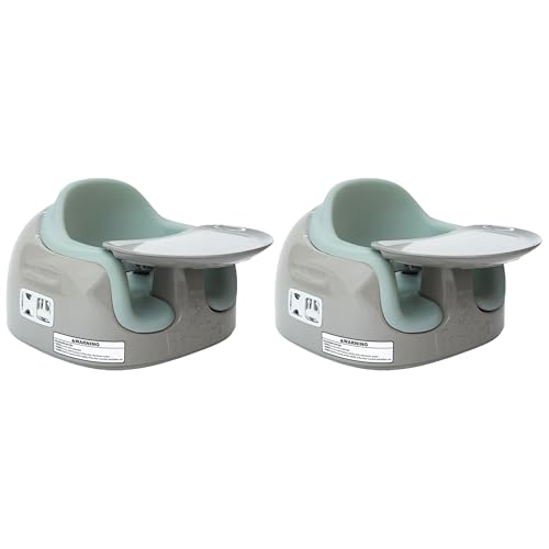 Image of Bumbo 2 Pack 3-in-1 Multi-Seat for 6 to 36 Months, Travel Baby Feeding & Play Floor Seat, All-in-One Portable Booster with Tray & Toddler High Chair, Breige /Agave