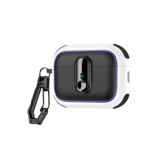 capa case armor compativel com Airpods pro apple e USB-C estojo Premium 1ª,2ª 3ª Geração proteçao militar 360,suporta carregamento inalambrico Mag-Safe (Airpod pro 2,3, geraçao Branco/Roxo)