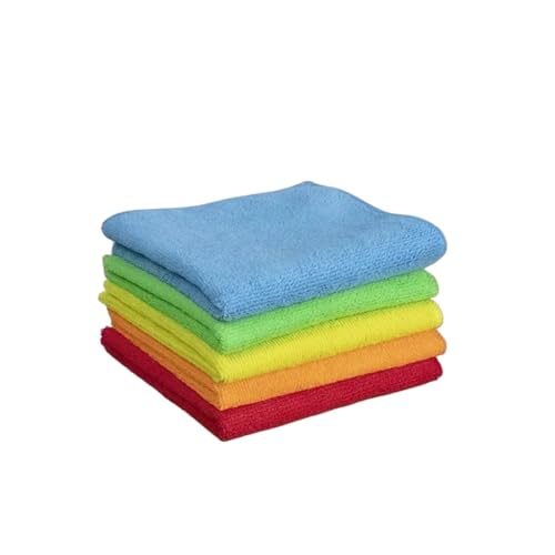 Limpieza Bayetas 5 unids/pack trapo de limpieza paño de limpieza de microfibra, 5 toallas de limpieza surtidas de colores for la cocina de la casa(Random Color)