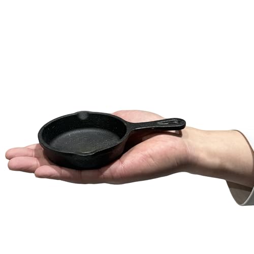 Image of 3.5-Inch Cast Iron Skillet, 12pcs Pre-Seasoned Cast-Iron Frying Pan with Teardrop Handle - Oven, Stovetop, Grill & Campfire Use Durable, Non-Toxic, Even-Heating Cookware - Black