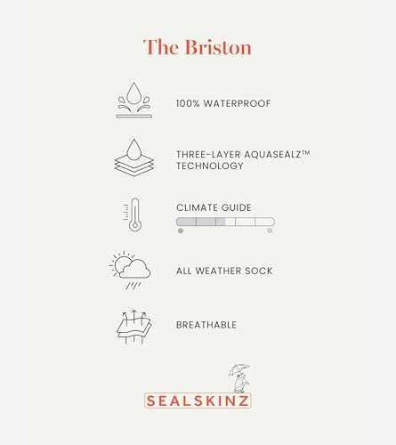 SEALSKINZ Women's Briston Waterproof All Weather Mid Length Sock with Hydrostop4