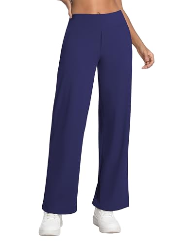 Image of BUBBLELIME Women High Waist Wide Legs Yoga Pants Loose Sweatpants Pockets | 29 inch /31 inch /33 inch /35 inch /37 inchInseam,2 Styles / Dress /Basic,Lounge,Comfy,Stretch Casual Work