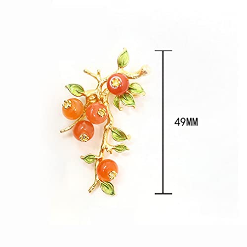 Damen-Brosche, Damenmode-Accessoires, Persimmon-förmige Brosche, Damen-High-End-Hochzeitsbankett-Party-Brosche, Schal-Knopf, Exquisite Broschen
