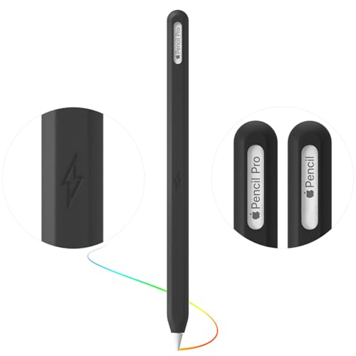 Ultra Thin Protective Pencil Cover for Apple Pencil Pro &Apple Pencil 2nd Gen Silicone Case Sleeve Compatible with Apple Pencil Pro (Black)