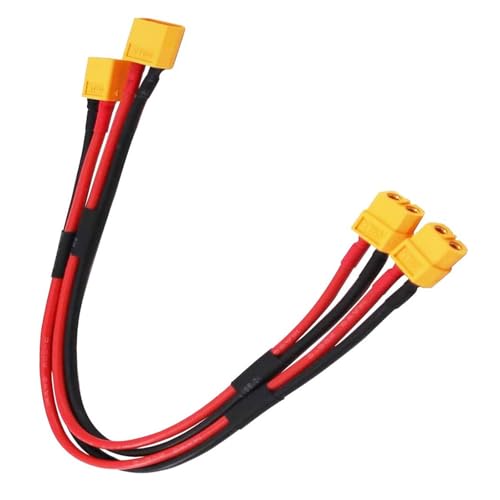 Wmzjnljy 2pcs XT60 Male to XT60 Female Plug Connector with 30cm Silicone Cable 14AWG for RC Battery DIY Spare Part Remote Control Toy Parts(W82-2)