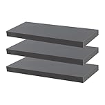 Harbour Housewares Modern Floating Wall Shelves - 60cm - Grey - Pack of 3 - Photo Gallery Bookshelf Wall Shelf for Living Room Display, Bedroom, Office Storage