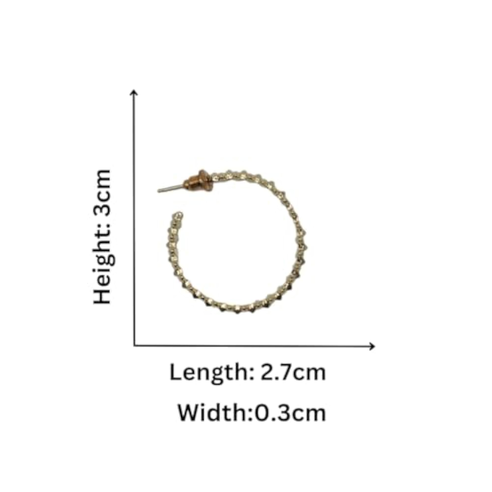 Studded Hoop Earrings, Stylish Lightweight Jewelry