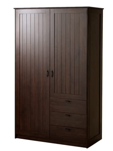 Image of MARIAS KOMMERCE MUSKEN Wardrobe with 2 Doors+3 Drawers, brown124x60x201 cm (48 7 /8x23 5 /8x78 7 /8 inch) (Engineered Wood)