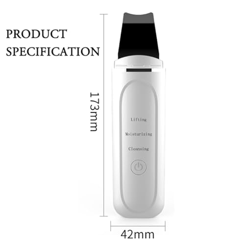 Image of Ultrasonic Facial Skin Scrubber for Wet Skin, Blemish & Blackheads Remover and Facial Pores Cleaner 3 in 1, Stainless Steel Spatula Safe for skin