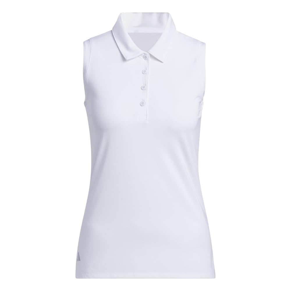 Photo 1 of Adidas Women's Ultimate365 Solid Sleeveless Polo Shirt, White, Medium
