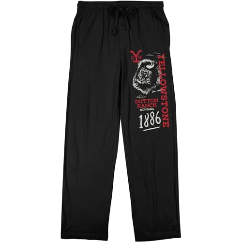 Bioworld Yellowstone 1886 Men's Black Sleep Pajama Pants - Main Image