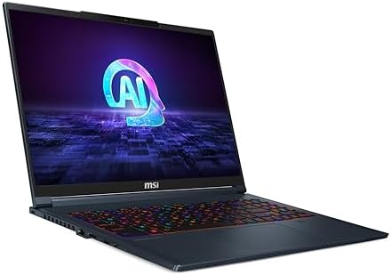 MSI Stealth 16 AI Studio A1VFG-073CA 16″ QHD+ 240Hz Ultra Thin and Light Gaming Laptop, Intel Core Ultra9-185H, RTX 4060, 32GB DDR5, 1TB NVMe SSD, Windows 11 Home