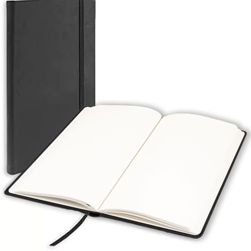 Kit Com 2 Cadernos A5 De Capa Dura Tipo Moleskine Com Elástico E 80 Folhas Pautadas Ou Lisas (SEM Pauta)