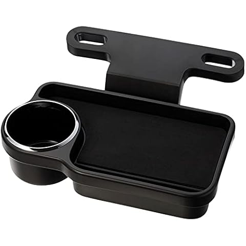 ANLEM Multifunctional Car Headrest Tray, Car Back seat Organizer with Foldable Table Tray, Universal Portable Foldable Auto Headrest Drink Holder Stand Food Tray Cover