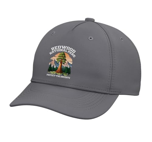 Redwood National Park Protect The Ancients Adjustable Printed Baseball Hat, Slate Grey