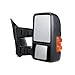 VEVOR Towing Mirrors Fit for 2008-2016 Ford F250 F350 F450 F550 Super Duty Power Heated with Signal Light LED Arrow Signal Light, Plane & Convex Glass, Manual Controlling Telescoping Folding, Black