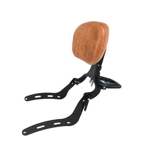 Abnehmbare Passend für Indian Chief Bobber Dark Horse Super Limited Sport Mehrzweck-Sissy Bar mit Verstellbarer Rückenlehne(Brown Pad Black Bar)