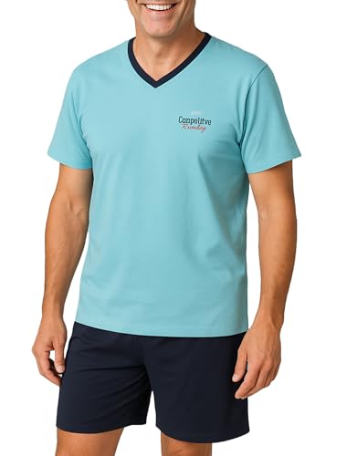 kbsocken Herren Schlafanzug kurz 100% Baumwolle Herrenschlafanzug Short...