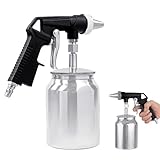 GOEDCH Capacità vaso di alluminio pistola sabbiatura: pressione di esercizio 6,5 – 8 bar pistola sabbiatrice ad aria compressa, soffiatore di sabbia con serbatoio di sabbia da 1 l per lucidare