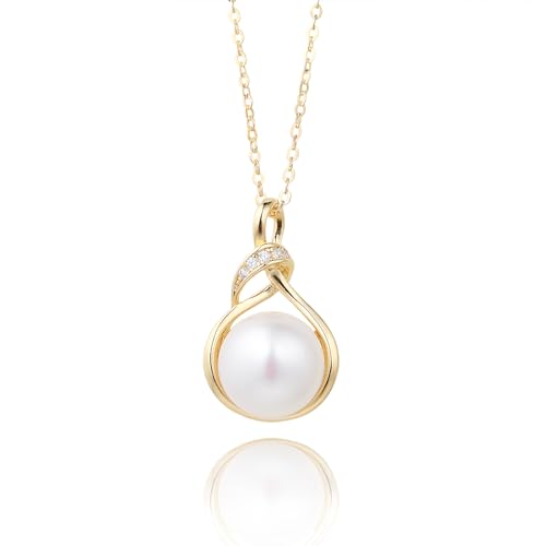 Freshwater Cultured Pearl Pendant Necklaces 925 Sterling Silver Jewelry for Women 16-18 inch