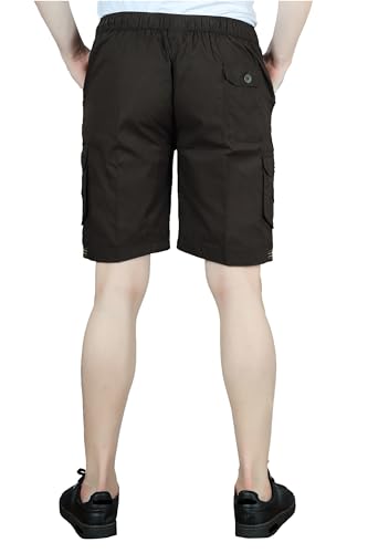 Image of Men Cotton Regular Fit Solid Short | 2 Zipper Pocket | 3 Button Pockets | Versatile Half Pants for Everyday -
