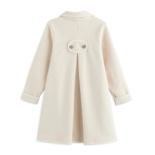 Simplee kids Girls Dress Coat Lapel Button Winter Jackets Coats Long Sleeve Outerwear with Pockets 4-14Year4