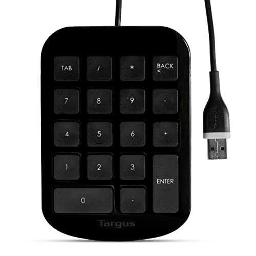 Targus 4334367 Teclado númerico USB, Color Negro/Gris, 16' Black/Red