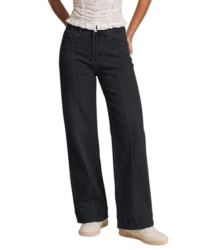 luvamia Wide Leg Jeans for Women Trendy High Waist Straight Leg Baggy Jeans Stretchy Denim Pants Trouser Jeans