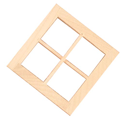 EXCEART Miniatur Holz 4-Fach Fenster Puppenhaus ZubehöR 1:12...