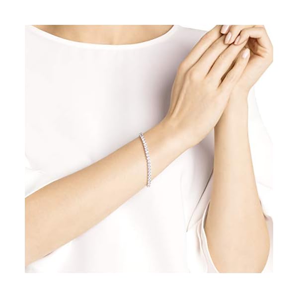 SWAROVSKI-Womens-Tennis-Deluxe-Bracelet-and-Necklace-Jewelry-Collection Swarovski Tennis Deluxe Collection Women's Tennis Bracelet, Sparkling Clear Crystals with Rhodium Plated Band